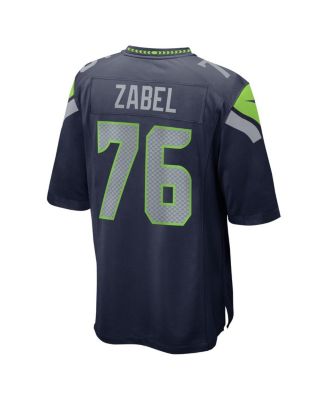 Men's Grey Zabel College Navy Seattle Seahawks 2025 NFL Draft First Round Pick Game Jersey