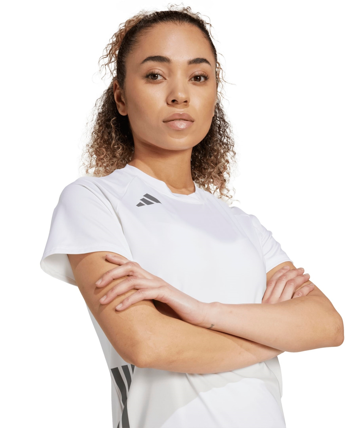 Adidas Originals Women's Hilo Short Sleeve Volleyball Jersey Training T Shirt In White