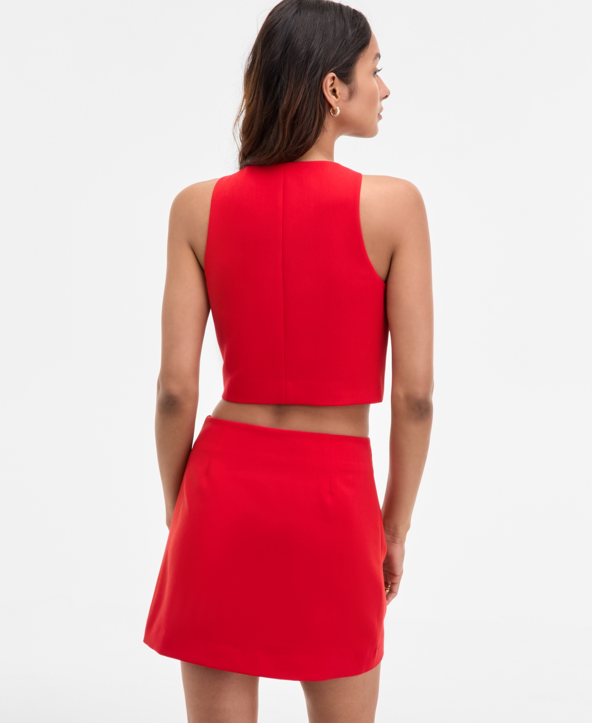 French Connection Women's Azra Twill Double-breasted Top In Red