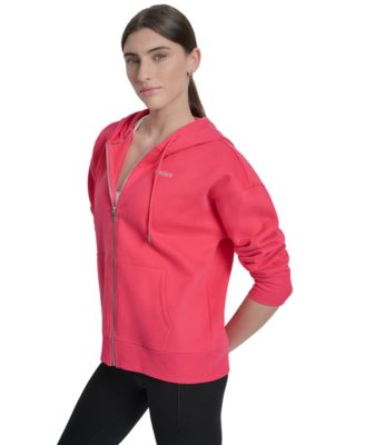 Women's Studded Mini-Logo Full-Zip Fleece Hoodie