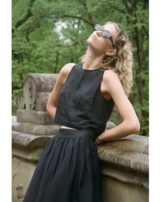 Women's Birdie Linen-Blend Midi Skirt