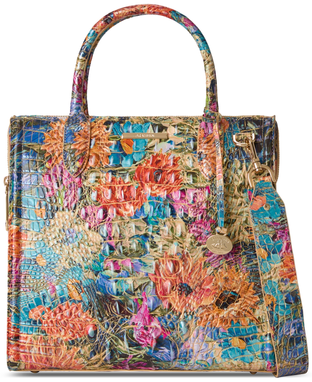Caroline Melbourne Embossed Leather Satchel - Lasso