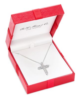 Diamond Cross Pendant Necklace (1 ct. t.w.) in 14k White, Yellow or Rose Gold