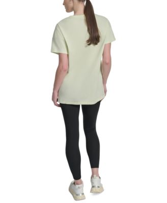 Women's Rhinestone-Logo Drop-Shoulder T-Shirt