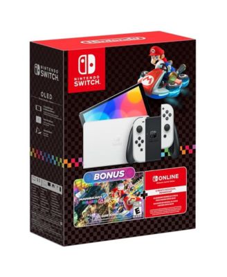 Switch OLED Console Mario Kart 8 Bundle with Legend of Zelda Breath of the Wild, Nintendo $20 eShop Gift Card, MightySkins Console and Contro