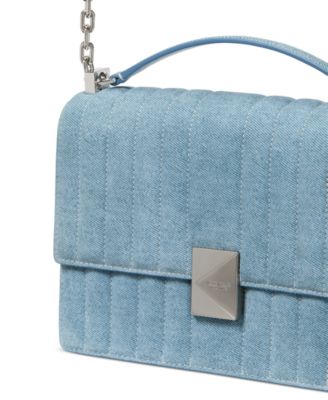 Deco Denim Chain Leather Shoulder Bag