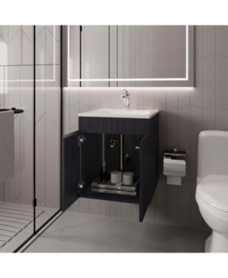 Shoshoni Bathroom Vanity with two Doors, Wengue