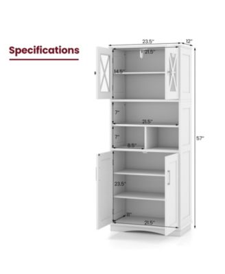 Tall Bathroom Cabinet with Acrylic Doors and Storage Cubes