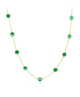 Malachite Bubble Chain Necklace 14K Gold