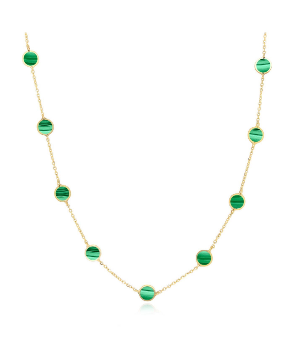The Lovery Malachite Bubble Chain Necklace 14K Gold
