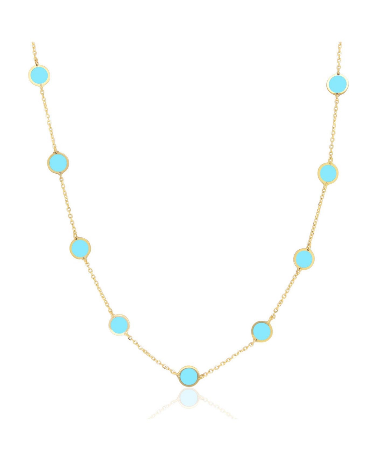 The Lovery Turquoise Bubble Chain Necklace 14K Gold