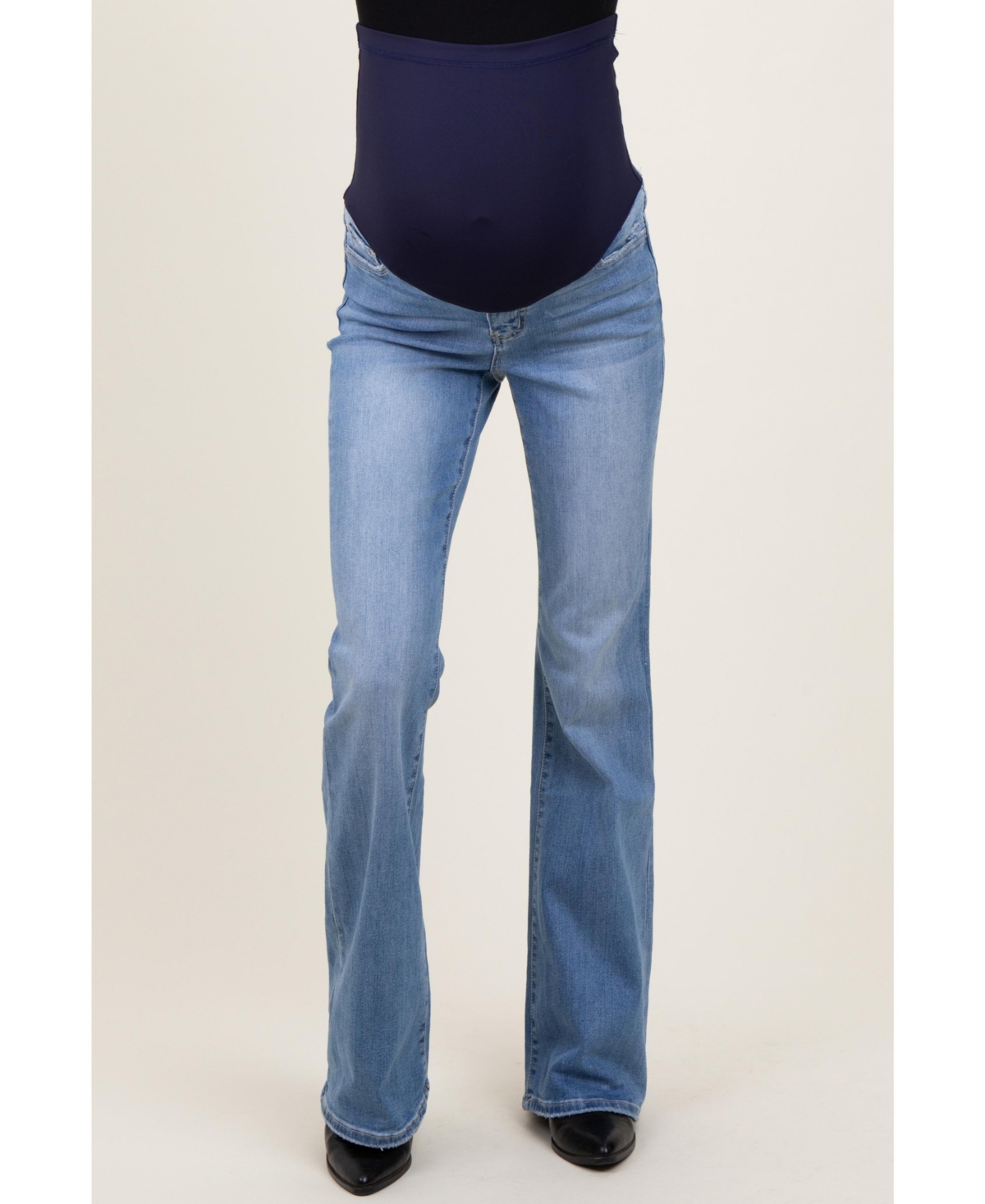 Maternity Light Blue Vintage Wash Flare Jeans - Light blue