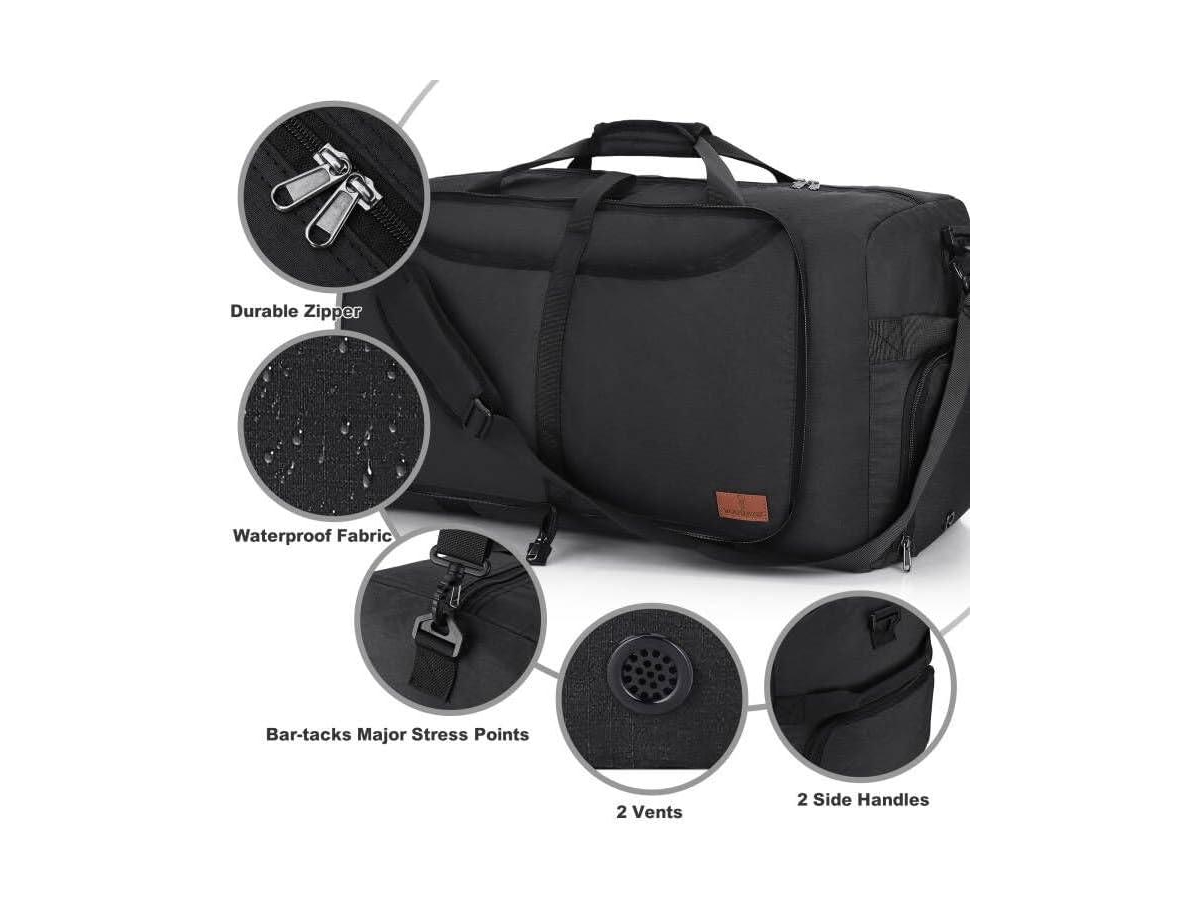 Vs Vogshow 120L Duffle Bag for Travel, Large Foldable Waterproof Travel Duffel Bags Weekender Overnight Bag for Men and Women with Shoe Compartment Ba