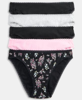 Charter Club - Women's 5-Pc. Cotton Ribbed Bikini Underwear