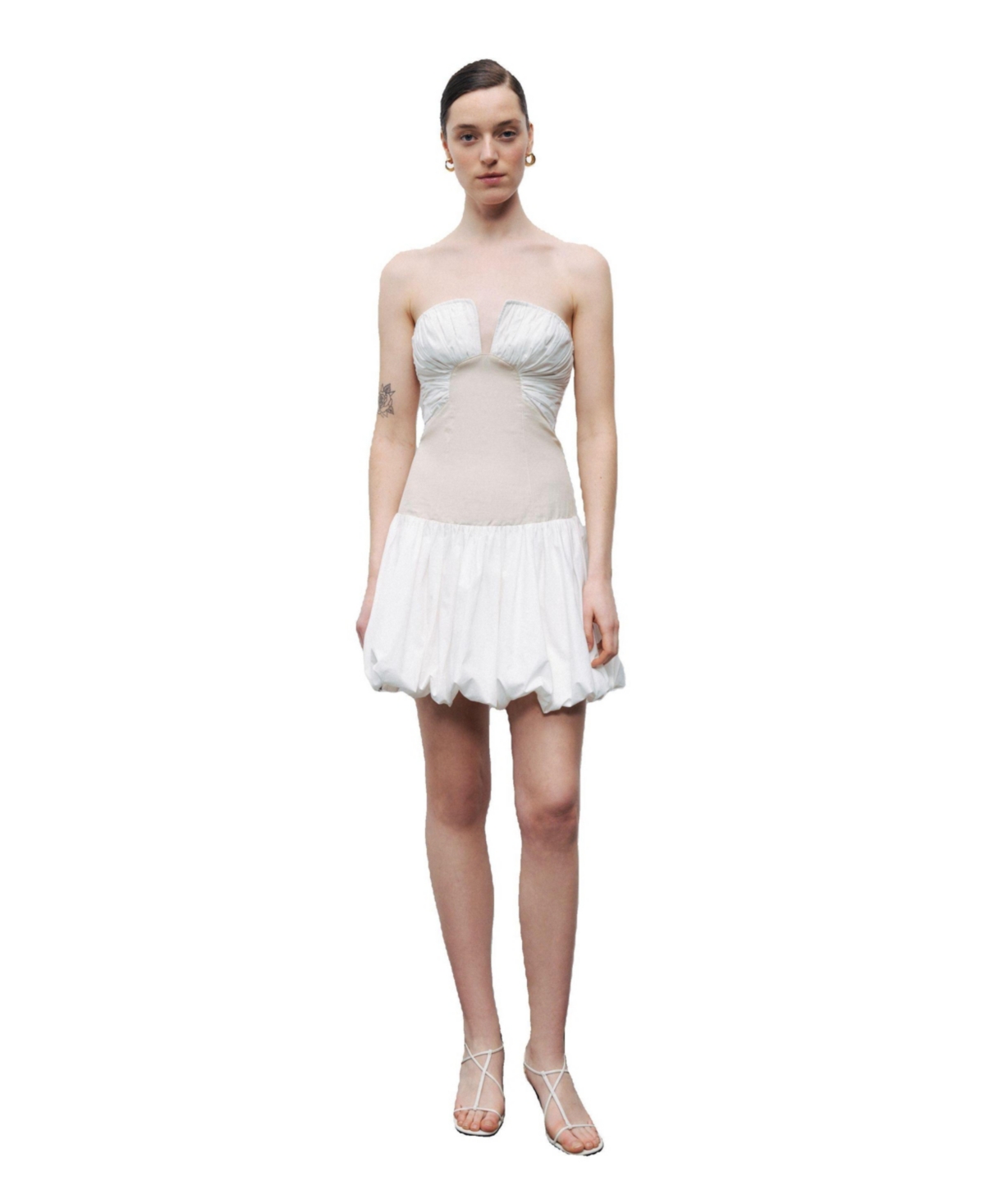 Women's Strapless Mini Dress - Open white
