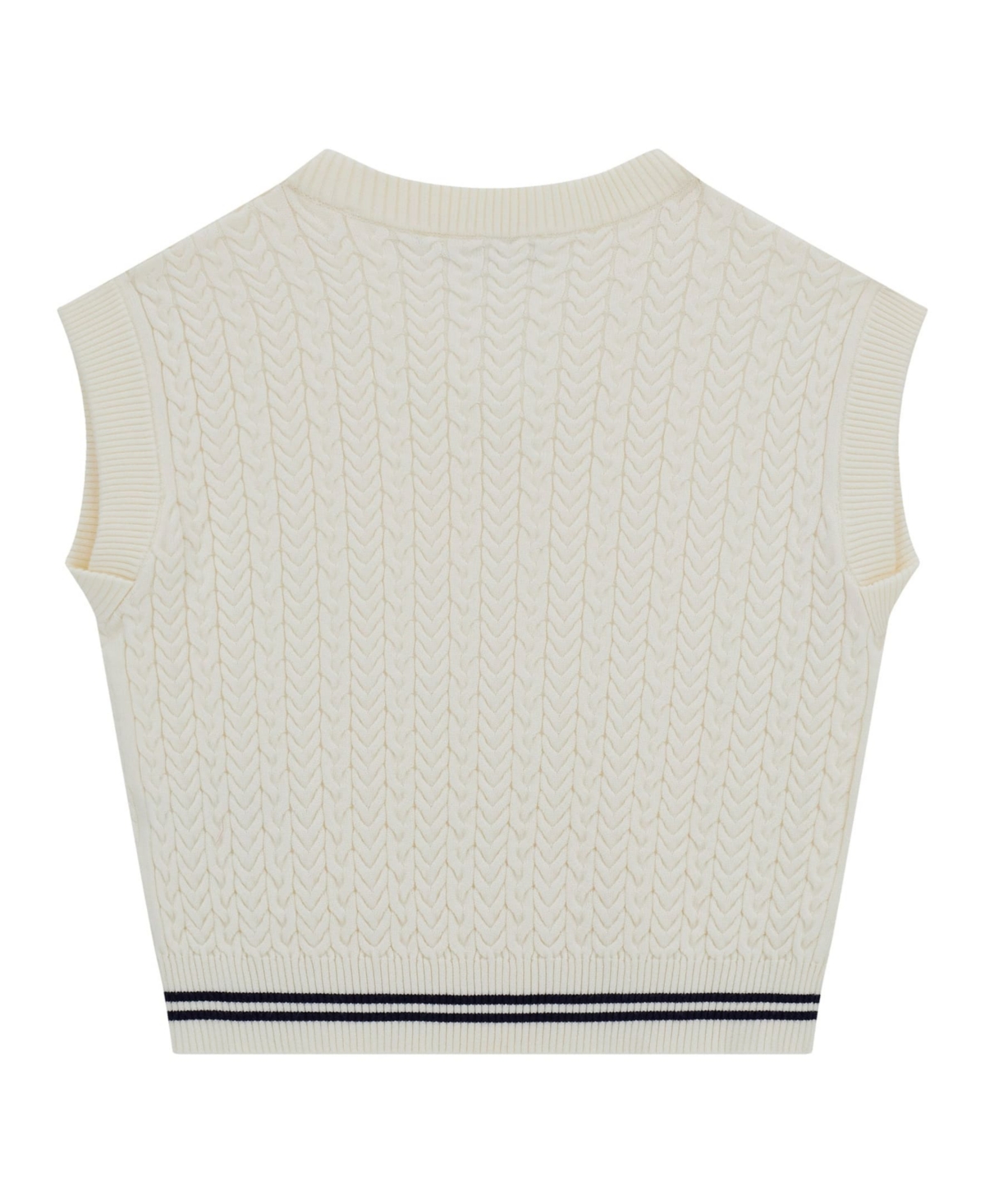 Guess Big Girls Sleeveless Sweater Vest In Neutral