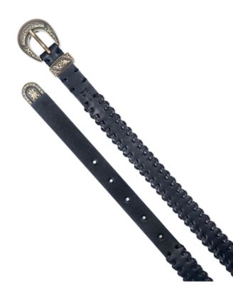 Women's Leather Laced Buckle Belt