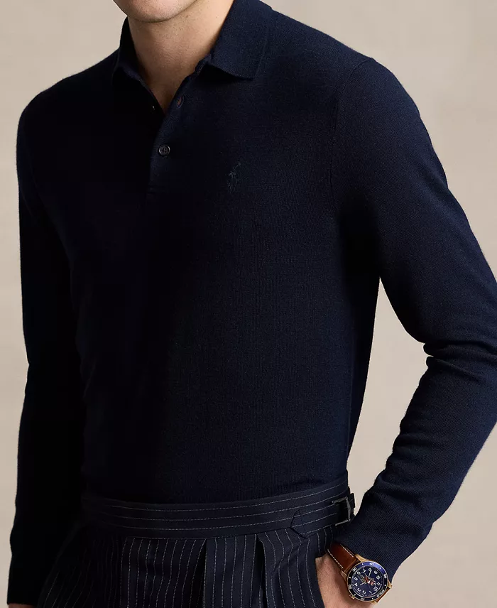 Men's Wool Polo-Collar Sweater - thumbnail 8