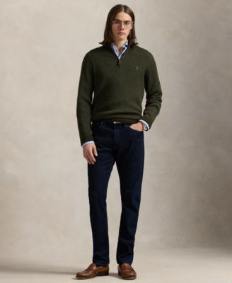 Men's Washable Wool Quarter-Zip Sweater