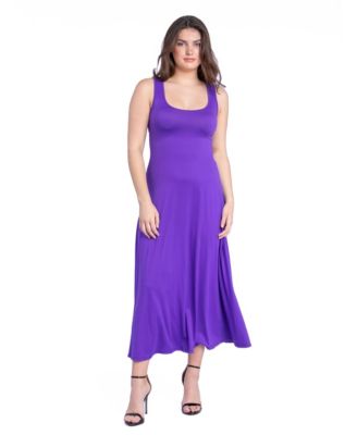 Petite Slim Fit A-Line Sleeveless Maxi Dress