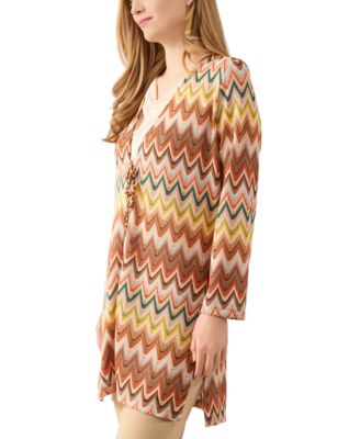Kasper - Women's Chevron-Knit Tie-Front Cardigan