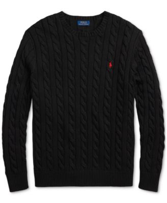 Men's Big & Tall Cable-Knit Cotton Sweater