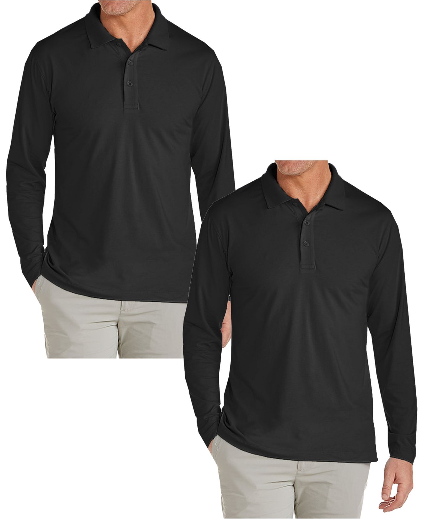 Мужские поло Galaxy By Harvic 2-Pack Jump Start Modern Fit Polo Shirt, цвет: Чёрный — фото 1