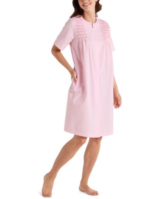 Miss Elaine - Women's Short-Sleeve Seersucker Robe
