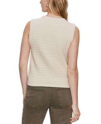 Women's Textured Button-Front Sweater Vest