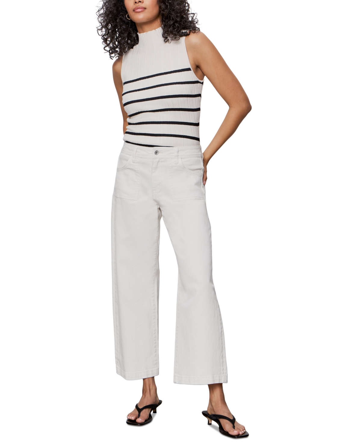 Women's League High-Rise Crop Wide-Leg Jeans - Light Oat