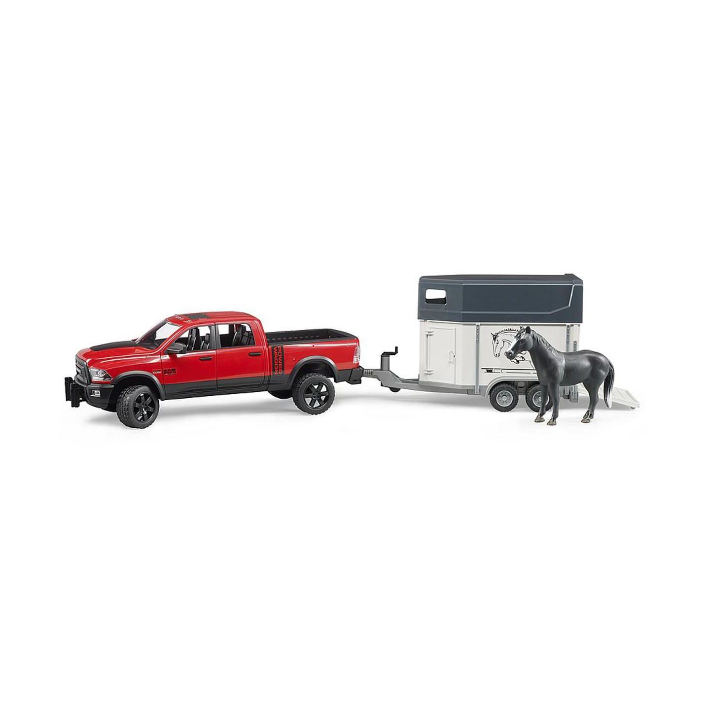 Детские игрушки Bruder 1:16 Power Wagon Ram 2500 Pickup with Horse Trailer and Horse, 3-Piece Set — фото 1