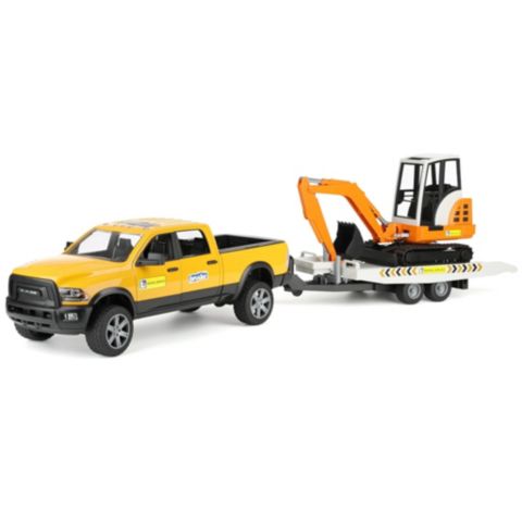 Детские игрушки Bruder 1/16 Ram Rental Service with Mini Excavator 2546