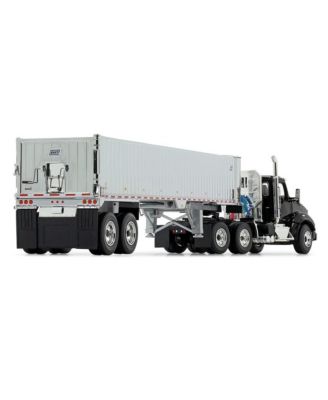 1/50 Kenworth T880, Black And Chrome, With East Genesis End Dump Trailer By First Gear