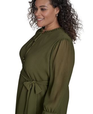 Plus Size Pleated Chiffon Dress