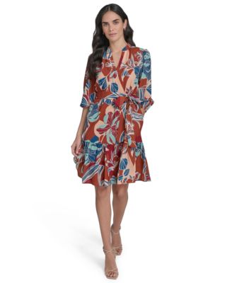 Jessica Howard - Women's 3/4-Sleeve A-Line Dress