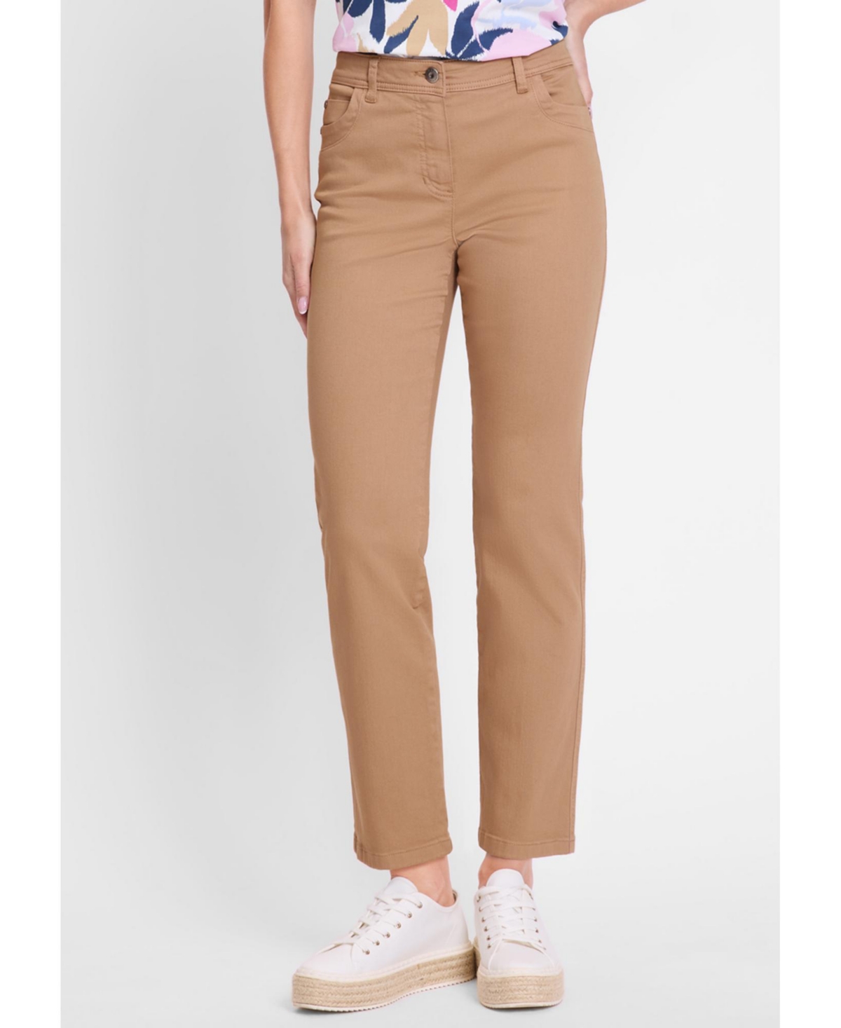 Women's Lisa Straight Cropped Stretch Jean - Light cognac