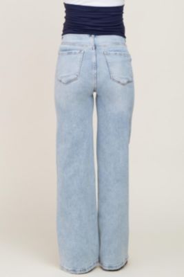 Maternity Light Blue Wide Leg Jeans