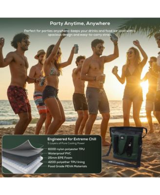 Coastal Collection 48-72H 5 Layer Insulated Tote Coller Bag with Waterproof Zippers