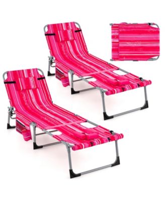5 Position Folding Chaise Lounge Chair for Outdoor Patio Pool or Garden Relaxation