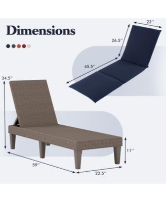 Patio Lounge Outdoor Recliner Chair with Cushion 3-Position Adjustable Backrest