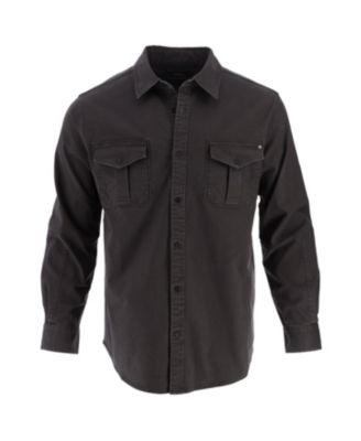 Men's Heavyweight Utility Stretch Long Sleeve Button Up Overshirt