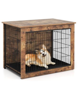 Slickblue Dog Crate Furniture with Cushion and Double Doors