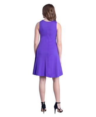 Petite Sleeveless A-Line Fit and Flare Skater Dress