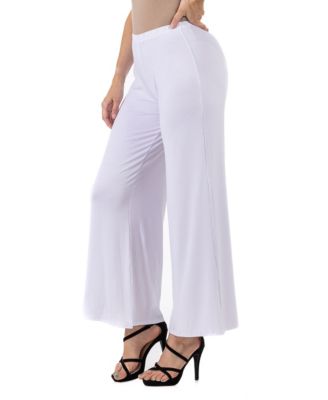 Petite Comfortable Solid Color Palazzo Wide Leg Pants