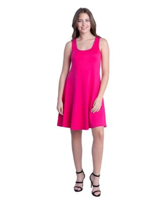 Petite Sleeveless A-Line Fit and Flare Skater Dress