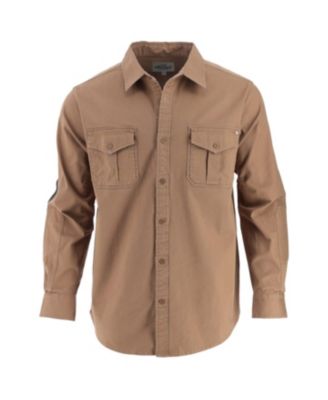 Men's Heavyweight Utility Stretch Long Sleeve Button Up Overshirt