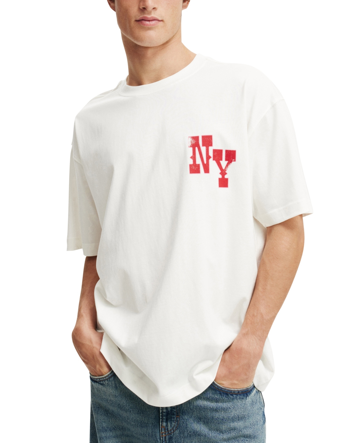 Men's Box Fit Graphic T-Shirt - Vintage white, House of Brooklyn