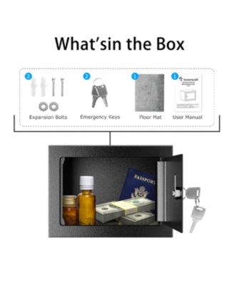 Steel Safe Box with Key Lock, 0.23 Cu Ft Security Lock Box &amp;#x2013; Small Hidden Safe for Cash and Jewelry