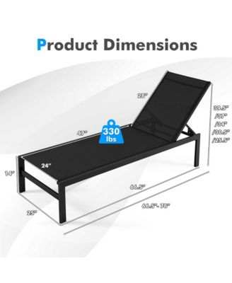 Patio Chaise Lounge Adjustable Lounge Chair W/ 6-Position Backrest