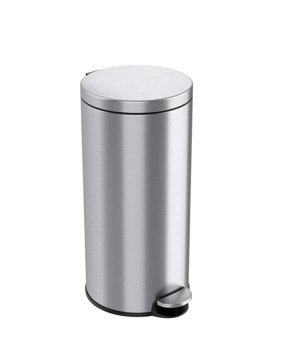 SoftStep Stainless Steel Round Step Trash Can with AbsorbX Odor Filter and Removable Inner Bucket - Stainless steel